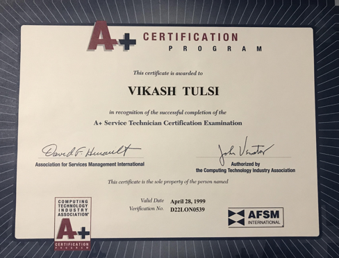 First IT Certificate — A+