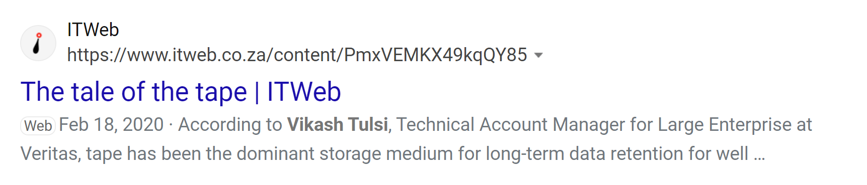 Contributed to a Veritas Article